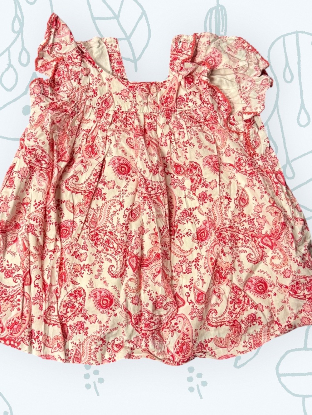 Janie and Jack Pink and White Floral Paisley Top